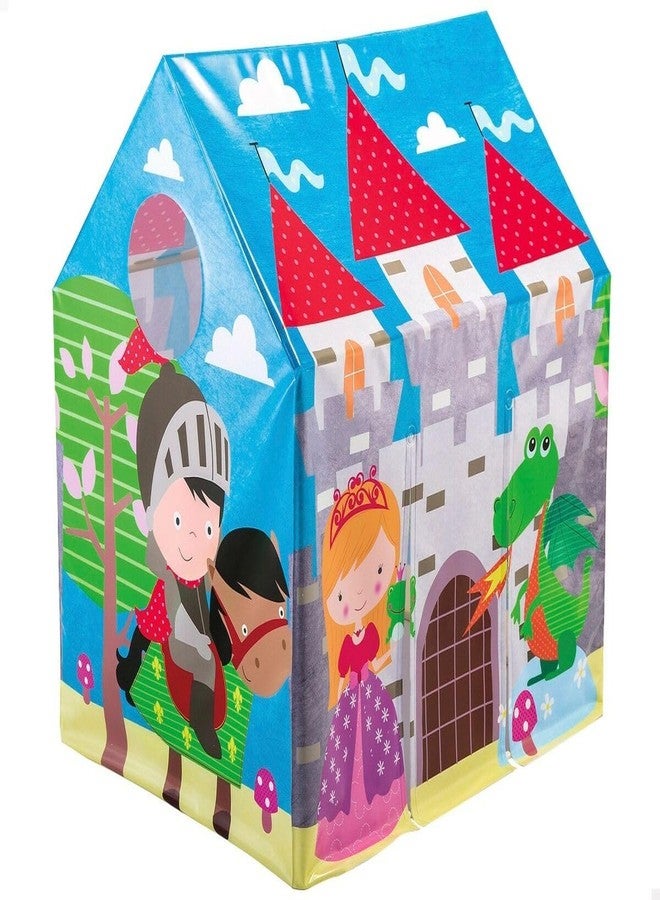 خيمة لعب للأطفال من KinderTales® Jungle Fun Cottage Wendy House - خيمة لعب للأطفال مع باب وفتحة سقف، مصنوعة من الفينيل خفيف الوزن، بتصميم حيوانات الغابة للاستخدام الداخلي والخارجي، لتشجيع اللعب الإبداعي - Image 1